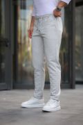 Erkek Beli Bağcıklı Duble Paça örme Pamuklu Kumaş Jogger Pantolon resmi